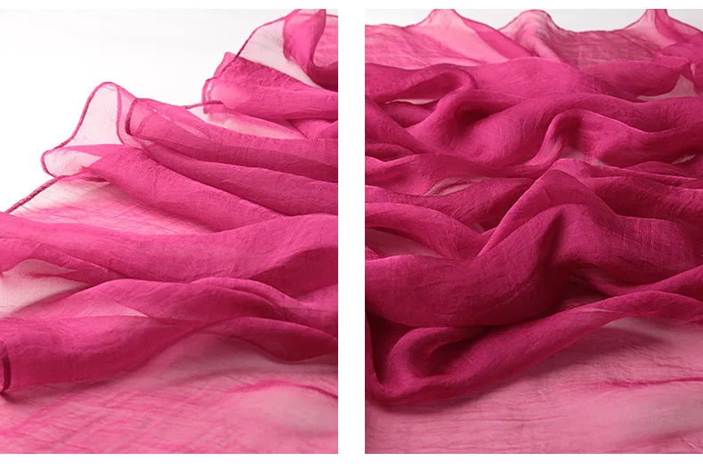 Plus Size 200*150 Cm Womens Solid Color Silk Scarves Long Chiffon Scarf Light Thin Sunscreen Shawl Summer Ladies Beach Scarf