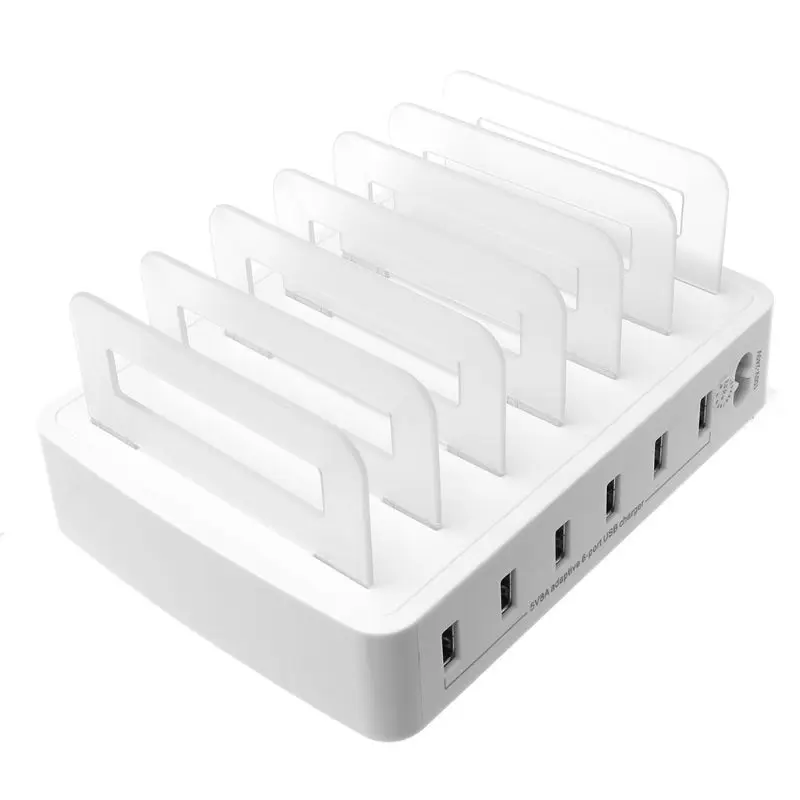 Смарт USB зарядное устройство Быстрая зарядная станция Док-станция 6 портов 2.4A мобильный телефон планшеты несколько Организатор устройств настольная подставка питания