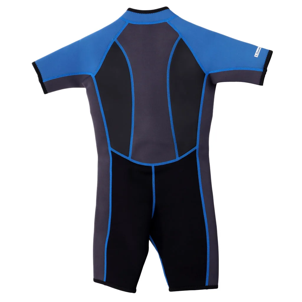 Kids Swimsuit Boys Girls Short Sleeve Wetsuit Thermal  Swimsuit Sun Protection for 2-13 Years Old Children Pink/Blue 