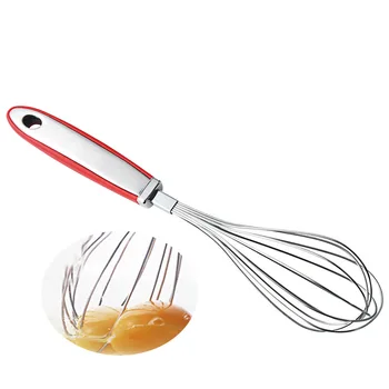 

YOMDID 1PC Egg Beaters Stainless Steel Egg Mixer Cream Foamer Blender Whisk Egg Tools Manual With Non-slip Handle Kitchen Tools