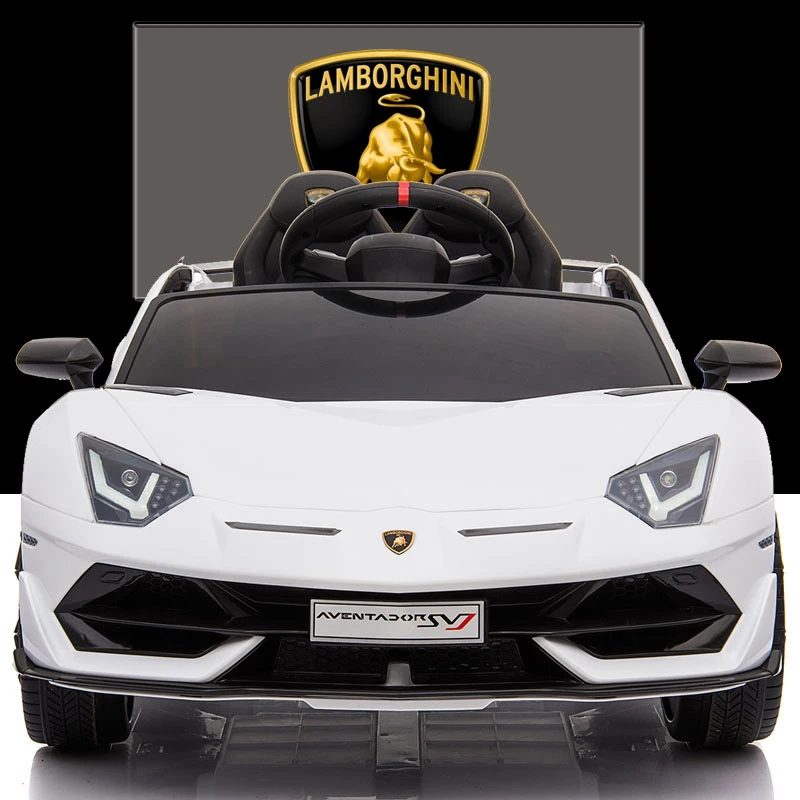 Lamborghini Детский Электрический автомобиль четырехколесный супер пульт дистанционного управления Детская электрическая машина детская игрушка автомобиль может сидеть человек - Цвет: Белый