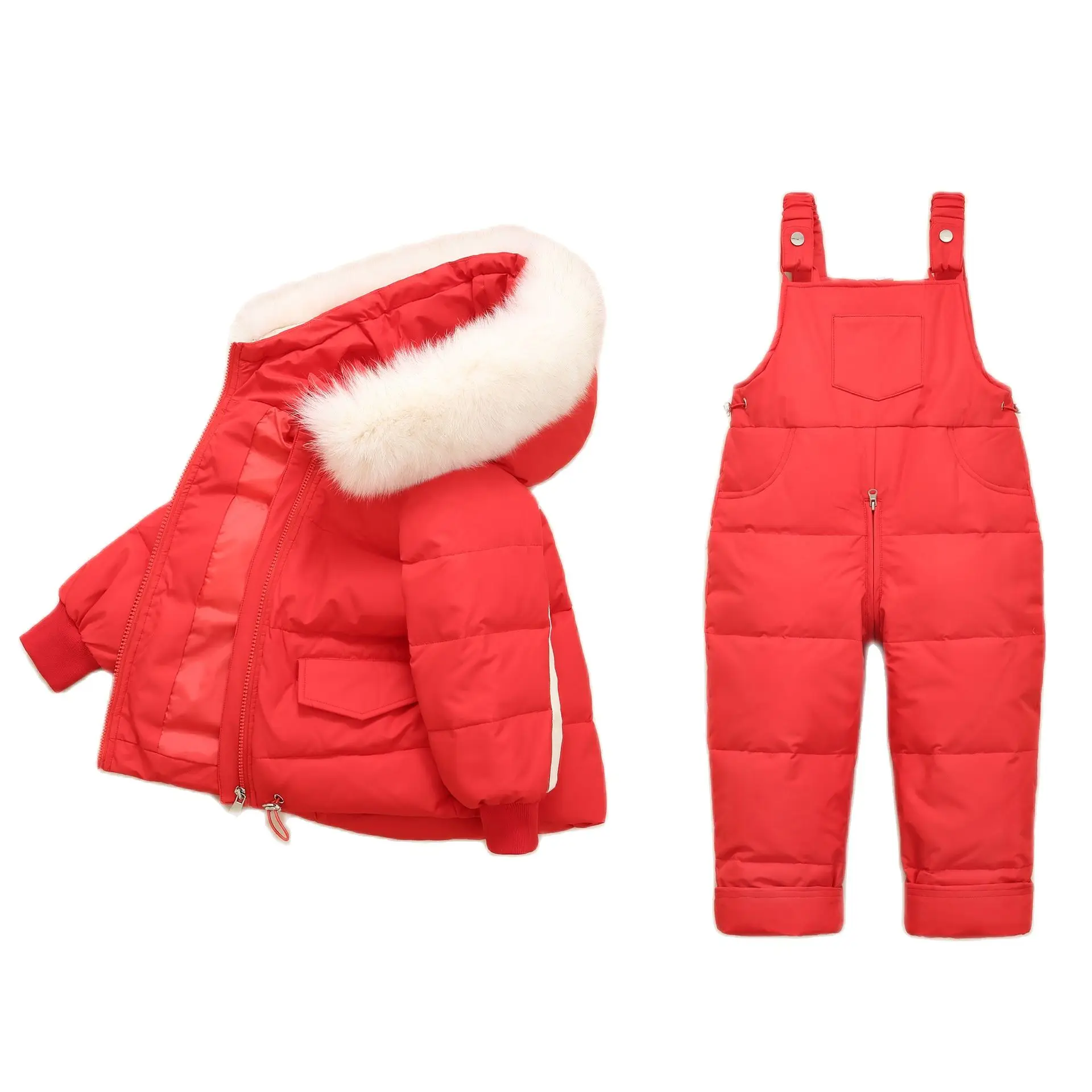 Зимний комплект детской одежды одежда для маленьких мальчиков и девочек теплый