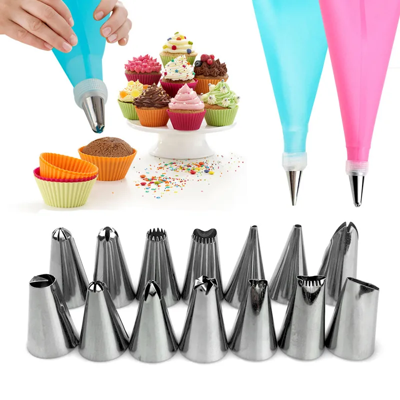 16 PCS/Set Silicone Kitchen Accessories Icing Piping Cream Pastry