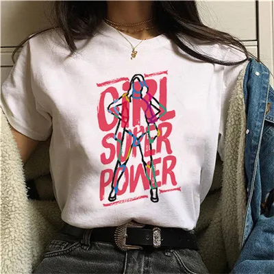 Женская футболка с изображением феминизма, футболка с надписью «Girl power», гранж, эстетический топ, футболки, женская одежда, новые феминистки Harajuku, футболка - Цвет: 1011