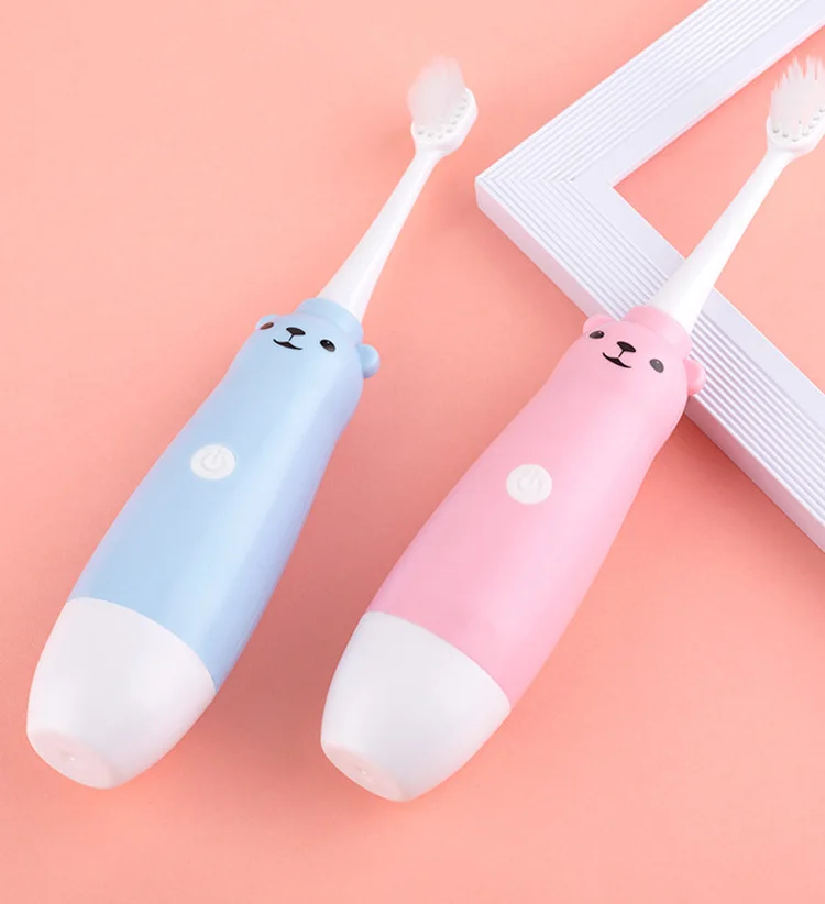 Children Electric Toothbrush IPX7 Waterproof Soft Electric Toothbrush For Children Teeth Clean With 2pcs Replacement Head Home Children Electric Toothbrush IPX7 Waterproof Soft Electric Toothbrush For Children Teeth Clean With 2pcs Replacement Head Home