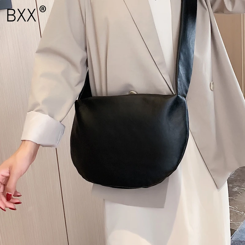 

[BXX] Women's Single Shoulder Crossbody Bag All-match Chest Package 2019 Autumn Brand Designer Casual Soft PU Leather Bag HI108