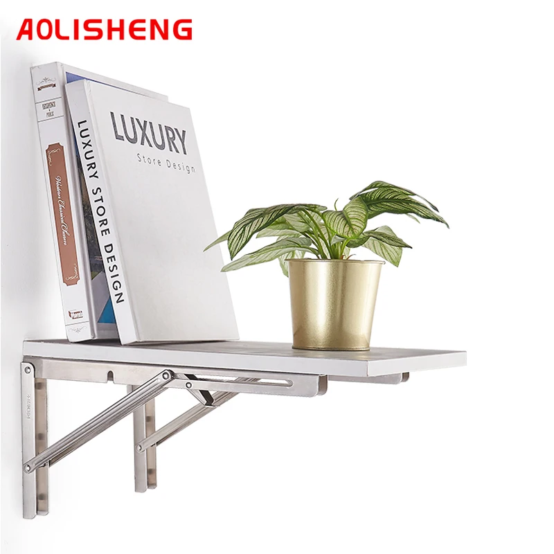 AOLISHENG8-24 Polegada triângulo branco suporte de ângulo de dobramento ajustável montagem na parede quadro de rolamento durável banco de mesa em casa