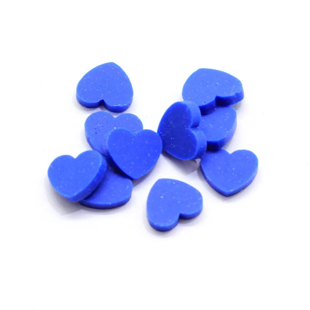 royal blue 50 г/лот, горячая глина, кусочки сердца, Fimo, полимерная мягкая глина, разбрызгивает, для рукоделия, украшение, сделай сам, крошечные, милые, Klei, аксессуары 8*9 мм - Цвет: royal blue