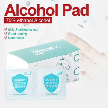 

100pc Portable 75% Alcohol Pads Wet Wipe Wet Wipe Skin Sterilizer Disposable Clean Desinfektionsmittel