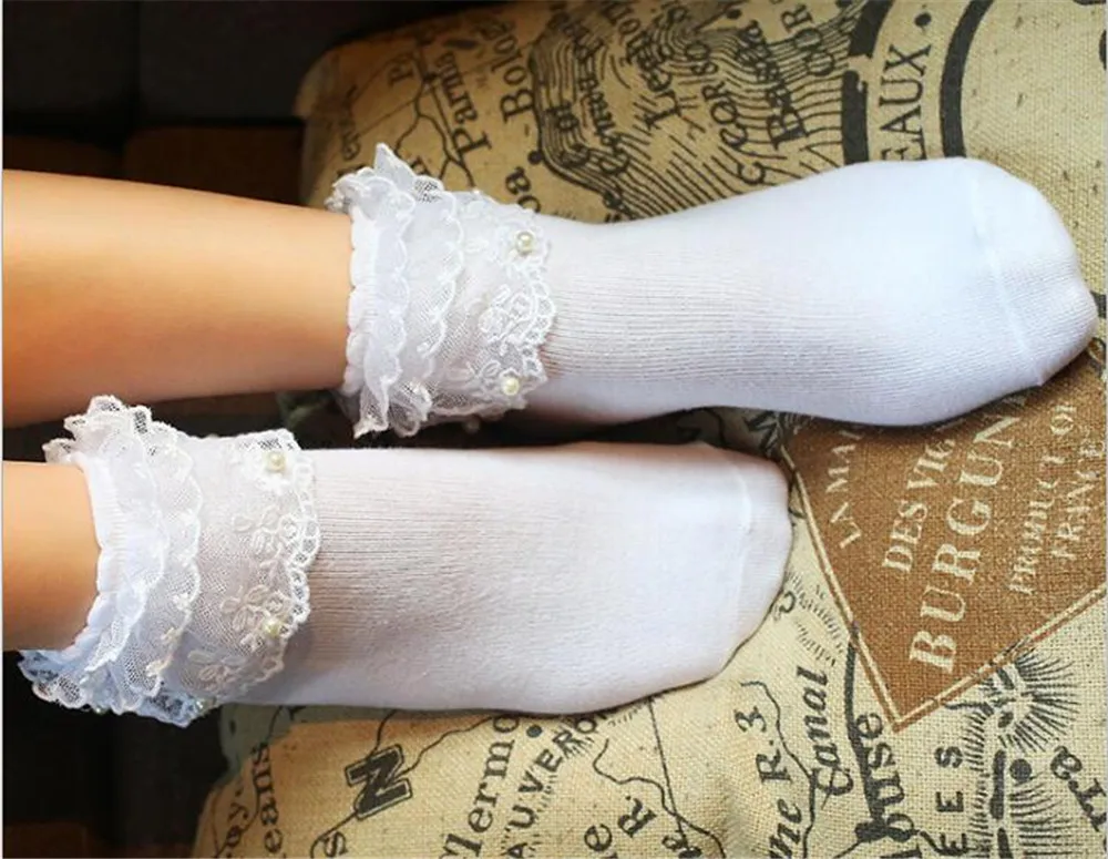 Однотонные гетры Лолита для женщин милые хлопковые носки с кружевом Милые Лолита принцесса носки B415