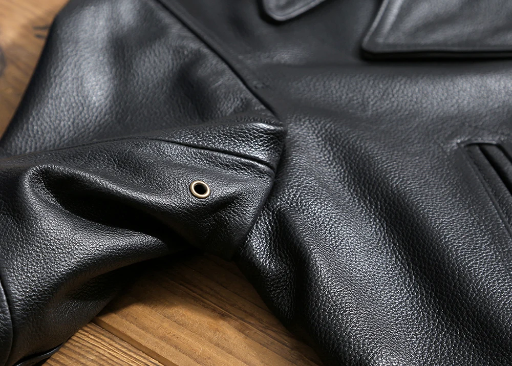 lambskin coat Free shipping.cheap.quality men genuine leather wind coat.wholesale black plus size cowhide jacket.classic casual winter 천연 가죽 cowhide leather jacket mens