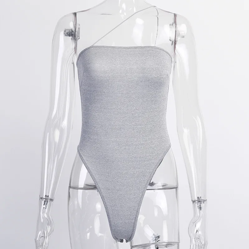 Strapless Bodysuit Women Summer Sexy One Shoulder Off Shoulder Rompers Solid Backless Party Bodysuits