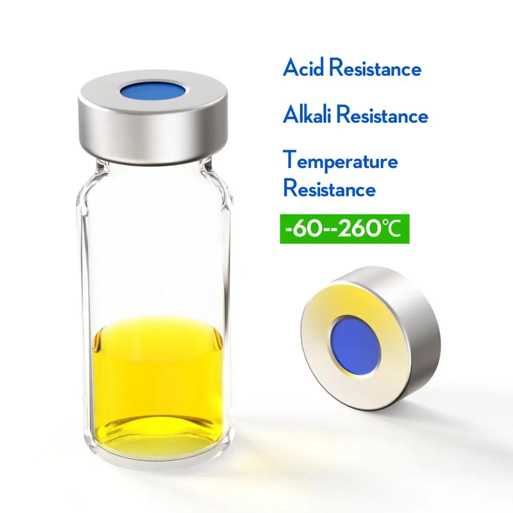 20mm*3mm Aluminum cap with White PTFE/ Blue Silicone septa for 22mm bottleneck sample bottle Jaw Chromatography vial 100pcs