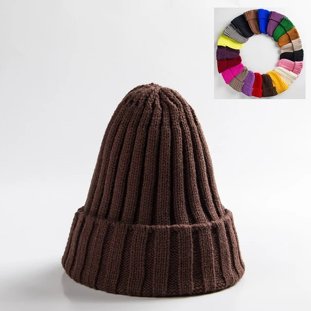 Unisex Hat Cotton Blends Solid Warm Soft HIP HOP Knitted Hats Men Winter Caps Women's Skullies Beanies For Girl Wholesale шляпа coffee