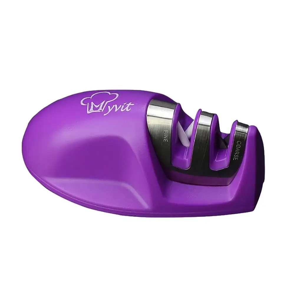 purple Точилка для ножей 2 этапа Профессиональная кухонная заточка шлифовального станка точилка для ножей вольфрамовый алмаз керамика точило - Цвет: purple