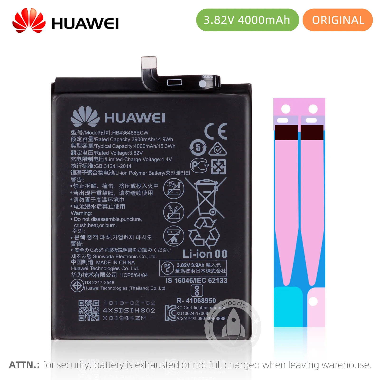 

Original 4000mAh HB436486ECW Battery for Huawei Mate 10 Battery Phone High Quality For Huawei Mate 20 Pro ALP-AL00 Replacement