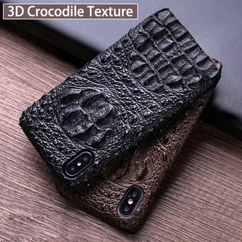 

leather phone Case for Apple iPhone x 11 11Pro 11 Pro Max xs xr xsmax 7 6 6s 8 plus Luxury crocodile Grain