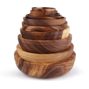 

The 100-year-old wooden bowl, salad plate, daily food container and seafood container are made of whole wood