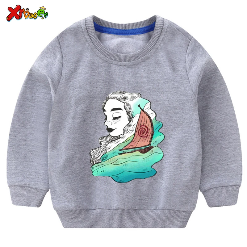 Baby Girl Sweatshirt Moana Autumn Children Girls Sweatshirts Toddler Cotton Sweatshirts Costume Children Clothing Kids - Цвет: Sweatshirts