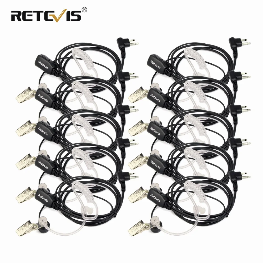 10 шт. Retevis 2 Pin PTT MIC Walkie Talkie наушник с шумоподавлением для Motorola GP68 GP88 SP10 SP21 HYT |