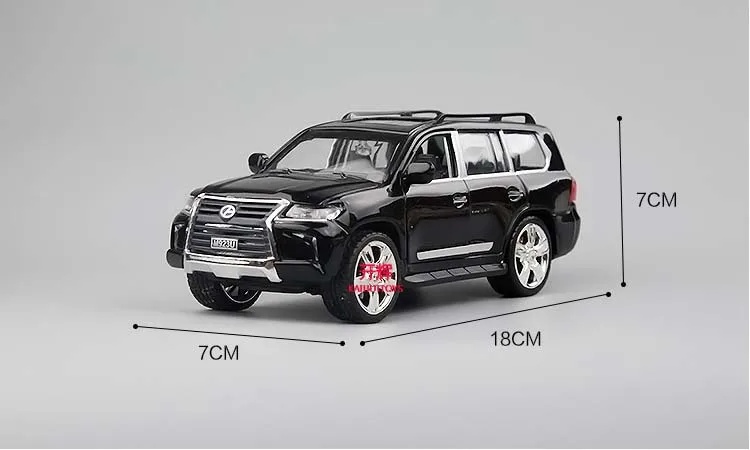 Детская игрушка 1: 24 модель металла автомобиля Lexus LX570 модель автомобиля звук и светильник воин