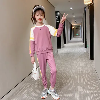 

Kids Spring Autumn Girls Clothes Sports Suit Children Sweatshirt Pants 2 Pcs/set School Girls Long-Sleeved Clothing Tracksuit