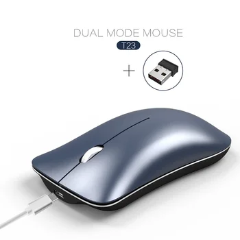 

Dual Mode 2.4G Wireless+Bluetooth Mouse Rechargeable Portable Mute Office Mouse for PC Computer Laptop