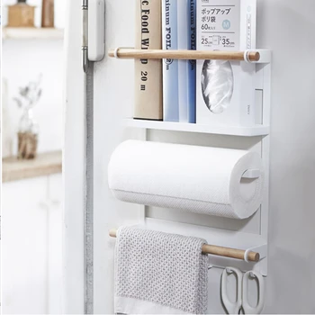 

Refrigerator storage shelf kitchen paper towel holder magnet side rack YHJ111605