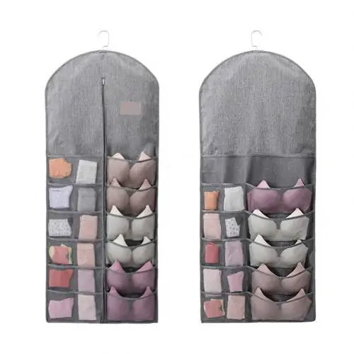 Grey Multi Durable Storage Bag Hanging Wardrobe Clothes Suit Dust Cover Protective Storage Bags - Цвет: Grey