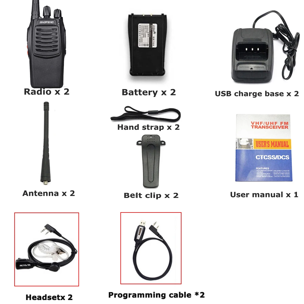 add 2headset 2cable BaoFeng BF-C1 иди и болтай Walkie Talkie “иди и UHF400-470MHz 16-канальный видеорегистратор портативная приёмопередаточная радиоустановка трансивер радиостанции - Цвет: add 2headset 2cable