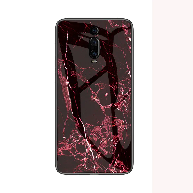 Красный Для Xiaomi Redmi K20 Pro Чехол 6,3" Мраморный жесткий чехол из закаленного стекла для Xiaomi Redmi K20 Pro Чехол градиентный защитный чехол для телефона - Цвет: Красный