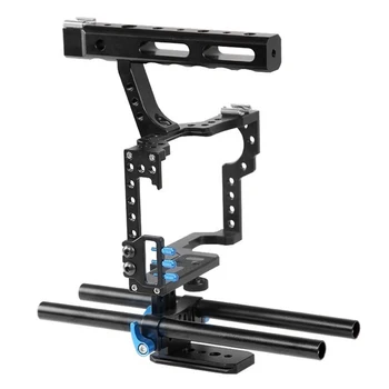 

Camera Cage Rod Rig Camera Video Cage Kit Stabilizer Accessories for Sony A7II A7R A73 A6300 A6000 Panasonic GH4 A9