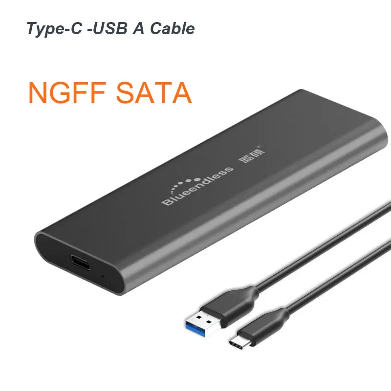 Gray C-A for NGFF PCIE M.2 NVME GEN2 10 Гбит/с SATA NGFF 6 Гбит/с Чехол USB SSD Тип C USB 3,1 SSD чехол NVME жесткий диск Корпус HDD Чехол - Цвет: Gray C-A for NGFF