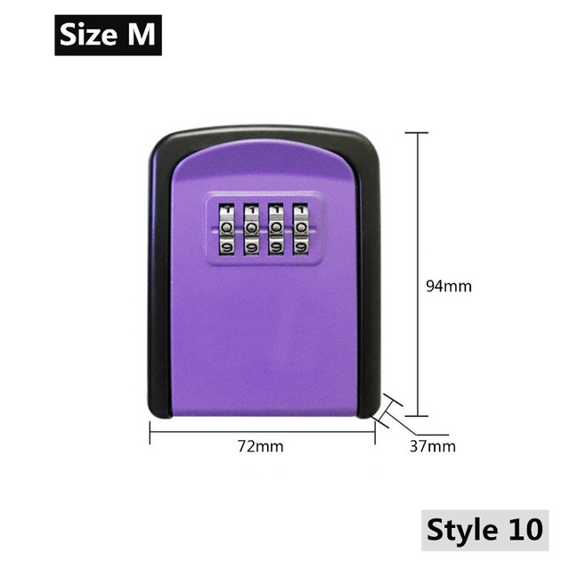 new wall-mounted key storage box 4 digit combination password security password lock keyless home safe stash