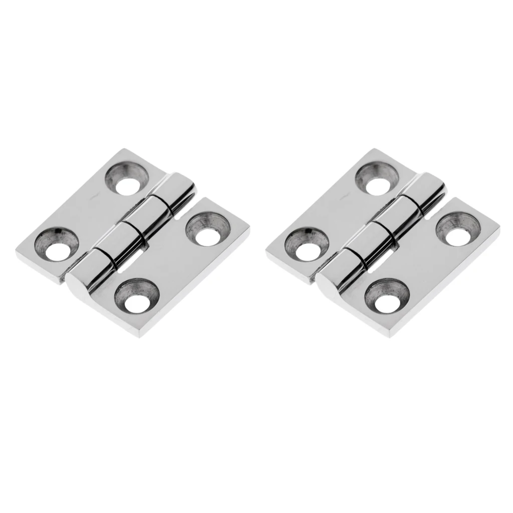 1 Set /2 Pcs Mirror Polished Stainless Steel Marine Boat Flush Door Cabin Hatch Compartment Hinge Strap 1-1/2'