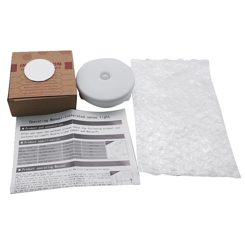 Fashion-3 x Body Motion Sensor Light AAA Battery Led Night Light Closet, Stairs, Basement Hallway Cabinet Luminarias Sensor Nigh