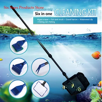 

Fish Tank Cleaningt Tool Set Algae Removal Moss Algae Scraping Knife Fish Fishing Net Aquarium Supplies Equipment Accessories