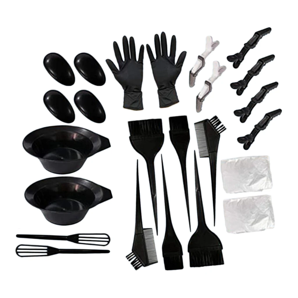 24pcs/set Hair Color Dye Bowl Comb Brushes Tool Kit Set Tint Coloring Dye Bowl Comb Brush Twin Headed Brushes Dyeing Cape Kits 24pcs/set Hair Color Dye Bowl Comb Brushes Tool Kit Set Tint Coloring Dye Bowl Comb Brush Twin Headed Brushes Dyeing Cape Kits