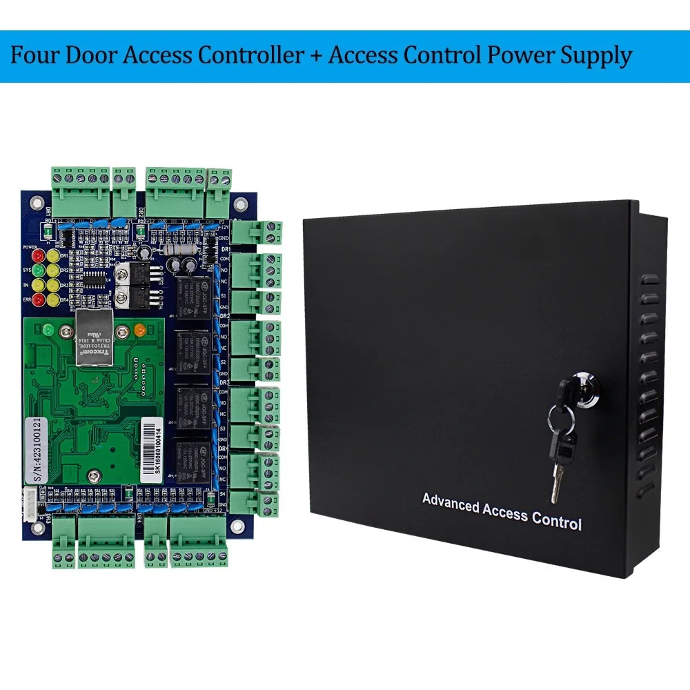 OBO руки TCP/IP Управление Панель доска с DC12V 5A металлический Питание конвертера для 1/2/4 двери офис Прихожая Системы - Color: 4 with Converter