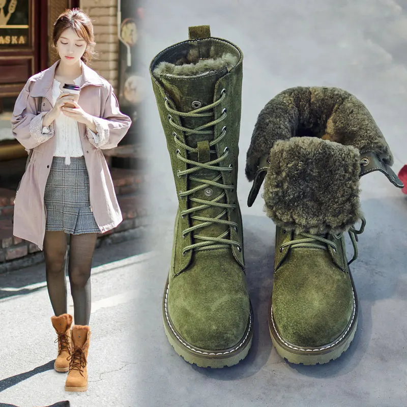 Обувь на танкетке; зимние ботинки из натуральной кожи; женские зимние ботинки; коллекция года; зимняя женская обувь; женские ботинки на платформе с спилком из свиной кожи