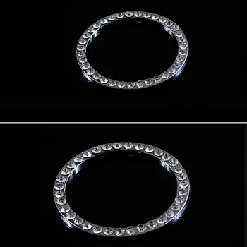 

Car Start Button Engine Stop Interior Decorative Ignition Ring Sticker White Key Ring Car Decoration