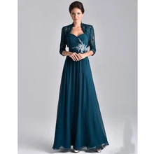 

Vintage Mother Of Bride Dresses Teal Blue Chiffon With Sleeves Lace Jacket Spaghetti Beads Ruched Long Formal Evening Gowns 2022