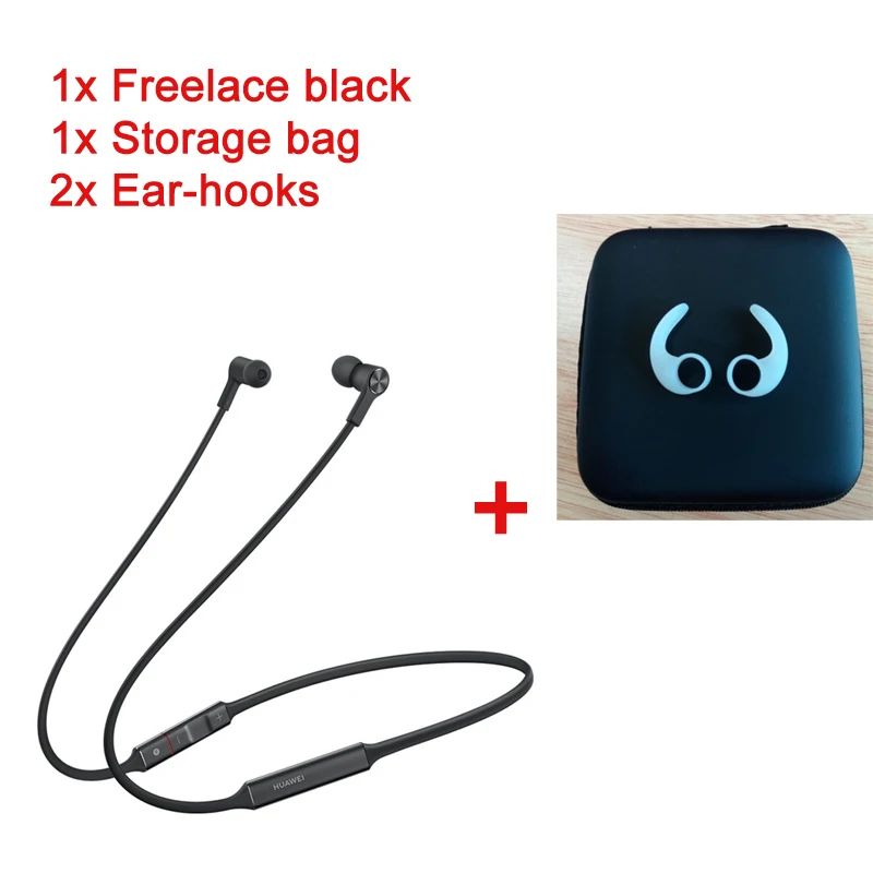 Black n Bag huawei FreeLace спортивные наушники с микрофоном ушной крючок huawei беспроводной связи Bluetooth для наушников, карты памяти кабель металлическая полость жидкий силикон магнитный переключатель - Цвет: Black n Bag