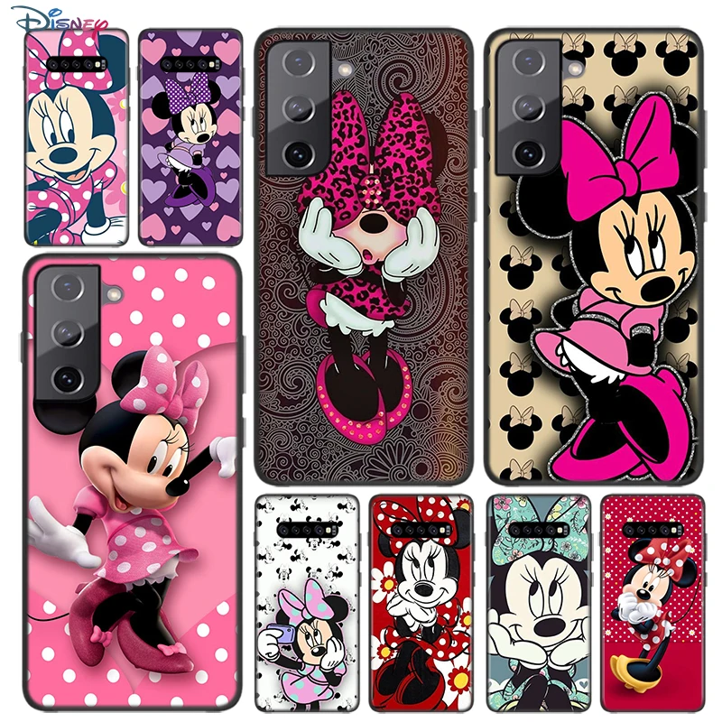 Minnie Mouse Per Samsung Galaxy S24 S23 S22 S21 S20 Ultra Plus Pro S10 S9 S8 S7 4G 5G Custodia Morbida In Silicone Nero Per Telefono