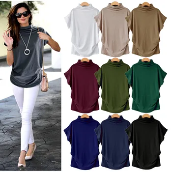 

High Quality 9 Color S-5XL Plain T Shirt Women Cotton Elastic Basic T-shirts Female Casual Tops Short Sleeve T-shirt Women
