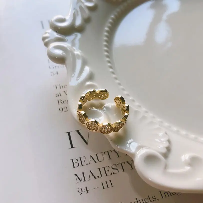 Простое кольцо из стерлингового серебра 925 пробы с цирконием, Золотое кольцо, кольца для женщин, плетеная лента, ювелирные изделия, помолвка, женское ювелирное изделие, плата
