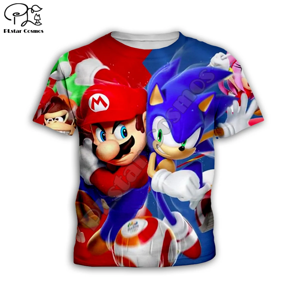 

Kids Set Super Sonic mario anime 3d tshirt Casual Shorts Children tops Short Sleeve Tees Cartoon Summer suit boy girl t shirts