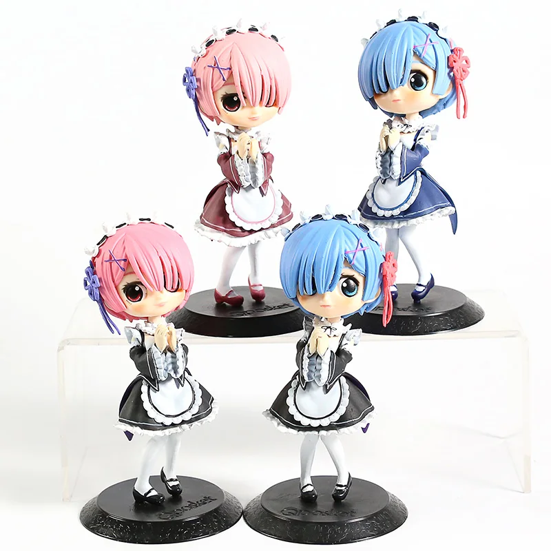 Q posket Re:Zero Starting Life in Another World Rem Ram Figure 2 New In Box