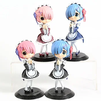 

Re:Zero Starting Life in Another World Rem Ram Q Posket Figure Maidservant Ver. Anime Action Figure PVC Collection Toy