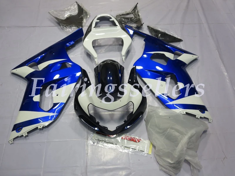 ABS Пластик обтекатели комплект подходит для Suzuki GSXR600 GSXR750 GSXR 600 750 01 02 03 2001 2002 2003 ярко-черный - Цвет: black blue